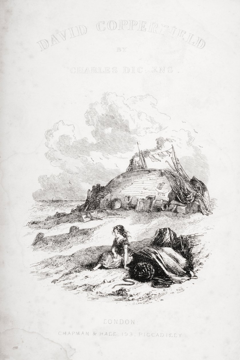 Címoldal-illusztráció Charles Dickens (1812-70) „David Copperfield” című művéből, amely először 1850-ben jelent meg (litho) alkotó: Hablot Knight Browne