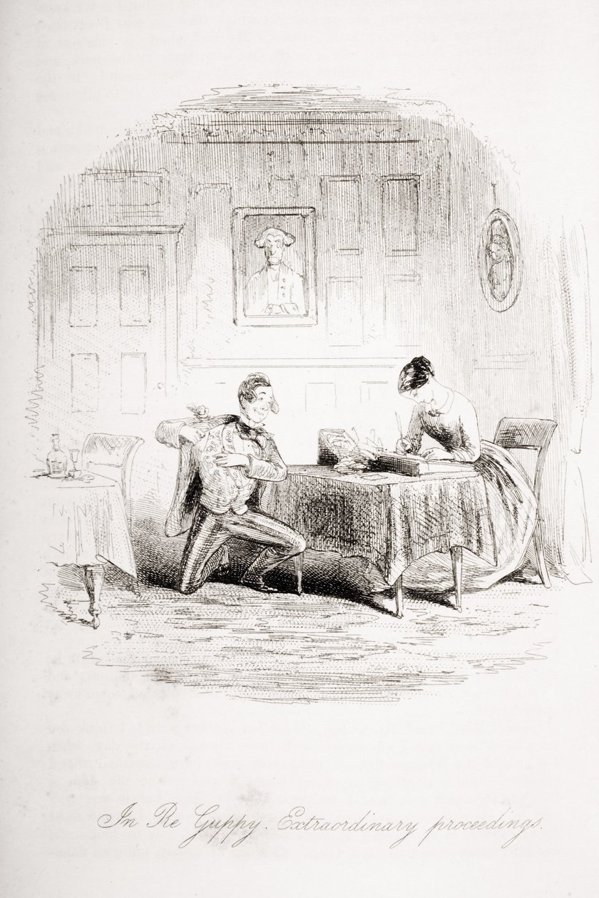 Re Guppyban. Extraordinary Proceedings, illusztráció Charles Dickens (1812-70) „Bleak House” című művéből, 1853-ban megjelent alkotó: Hablot Knight Browne