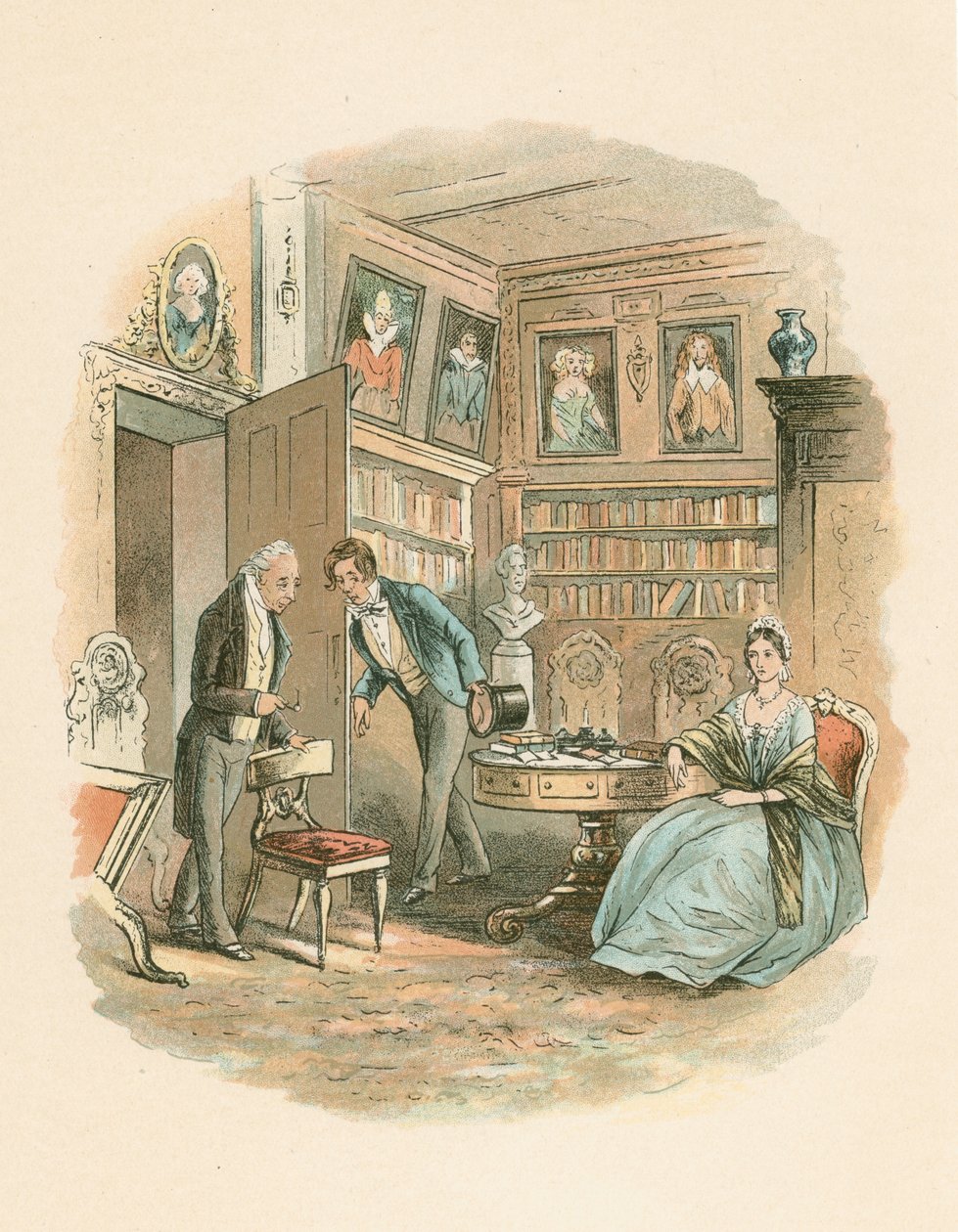 Jelenet a Bleak House-ból, Charles Dickens, 1852-1853 alkotó: Hablot Knight Browne