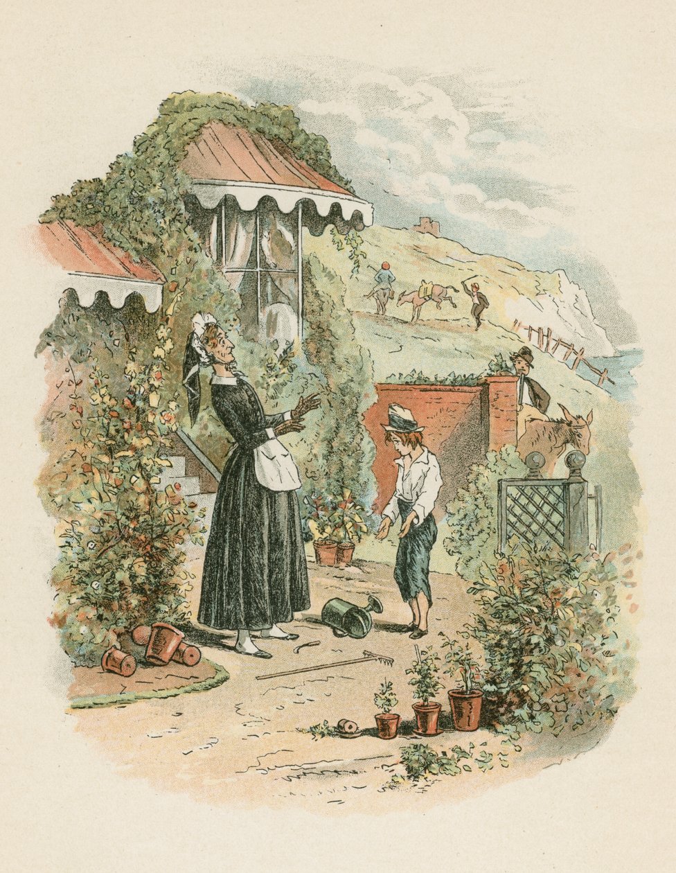 Jelenet David Copperfieldből, Charles Dickens, 1849-1850 alkotó: Hablot Knight Browne