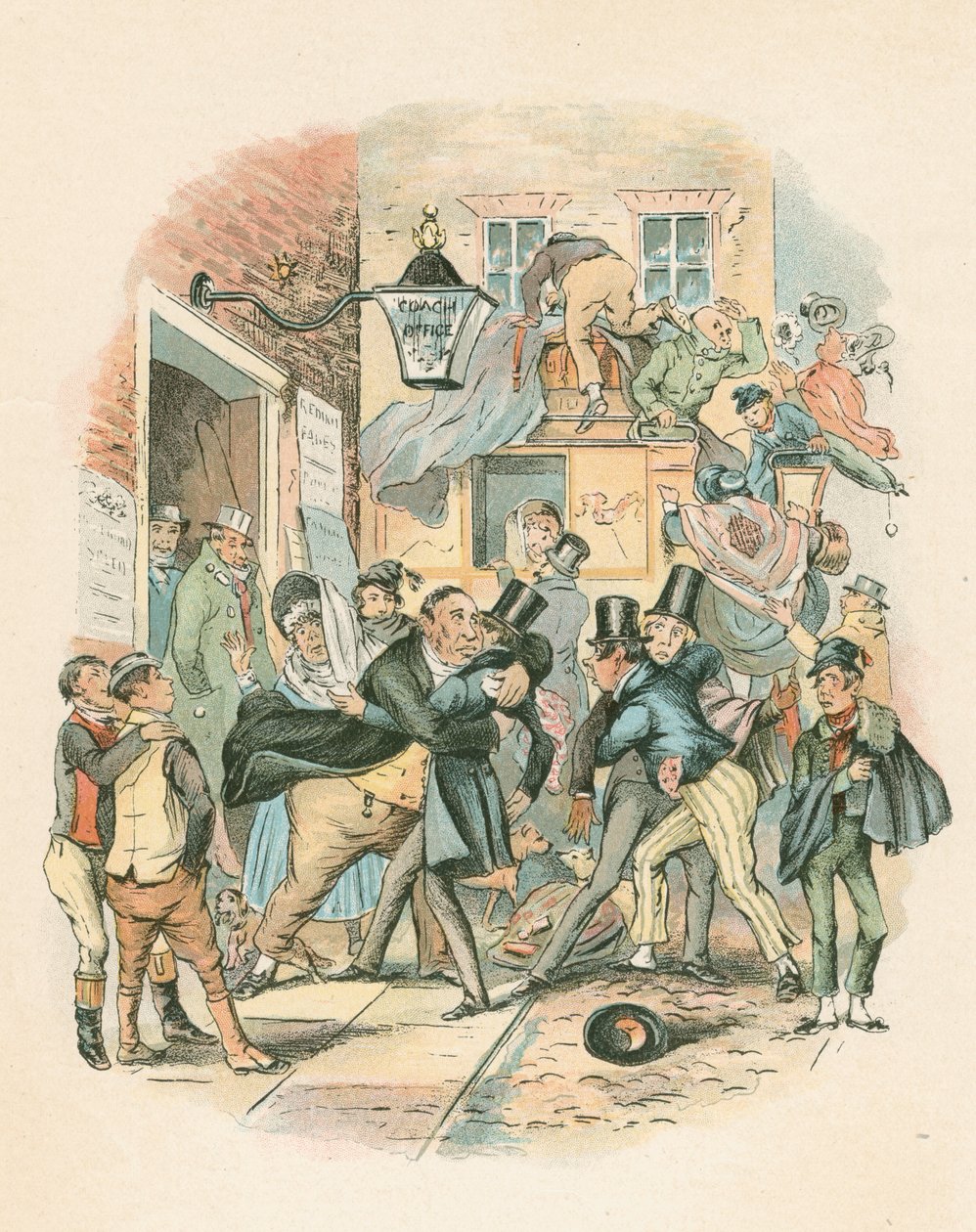 Jelenet Nicholas Nickelbyből, Charles Dickens, 1838-1839 alkotó: Hablot Knight Browne