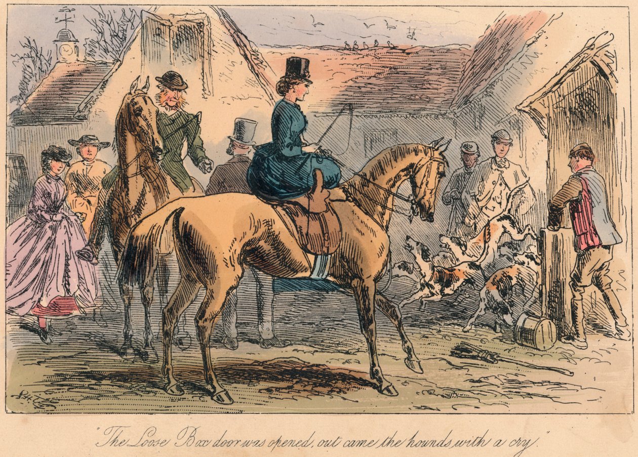 „Kinyitották a Love Box ajtaját, kiáltottak a kopók” 1865 alkotó: Hablot Knight Browne