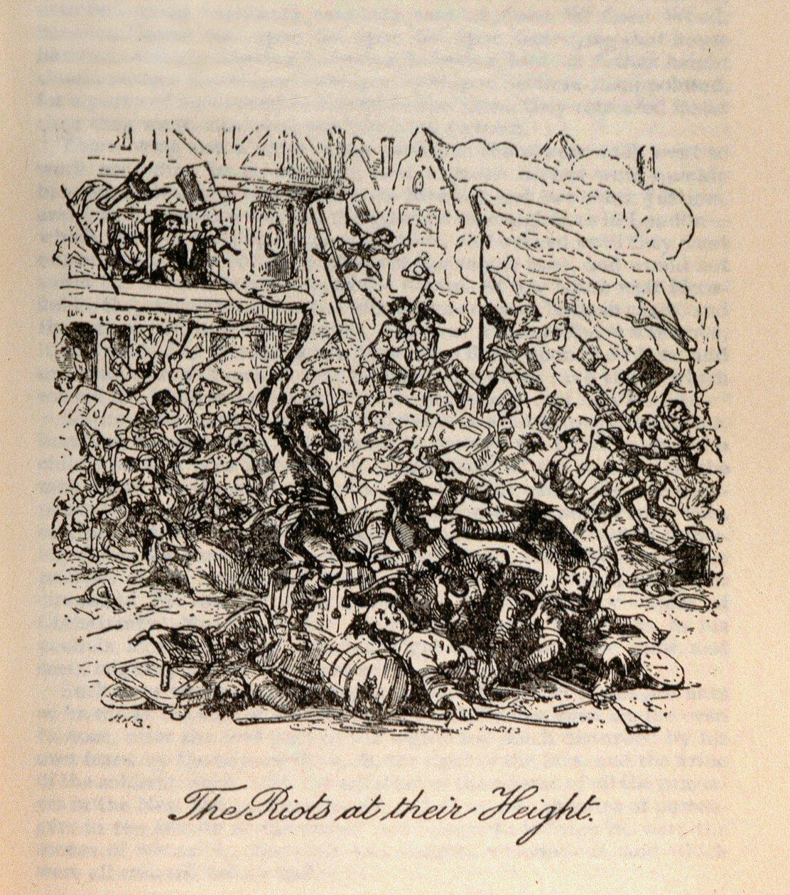 "The Riots at their Height" Charles Dickens (1812-70) "Barnaby Rudge" című művéből alkotó: Hablot Knight Browne