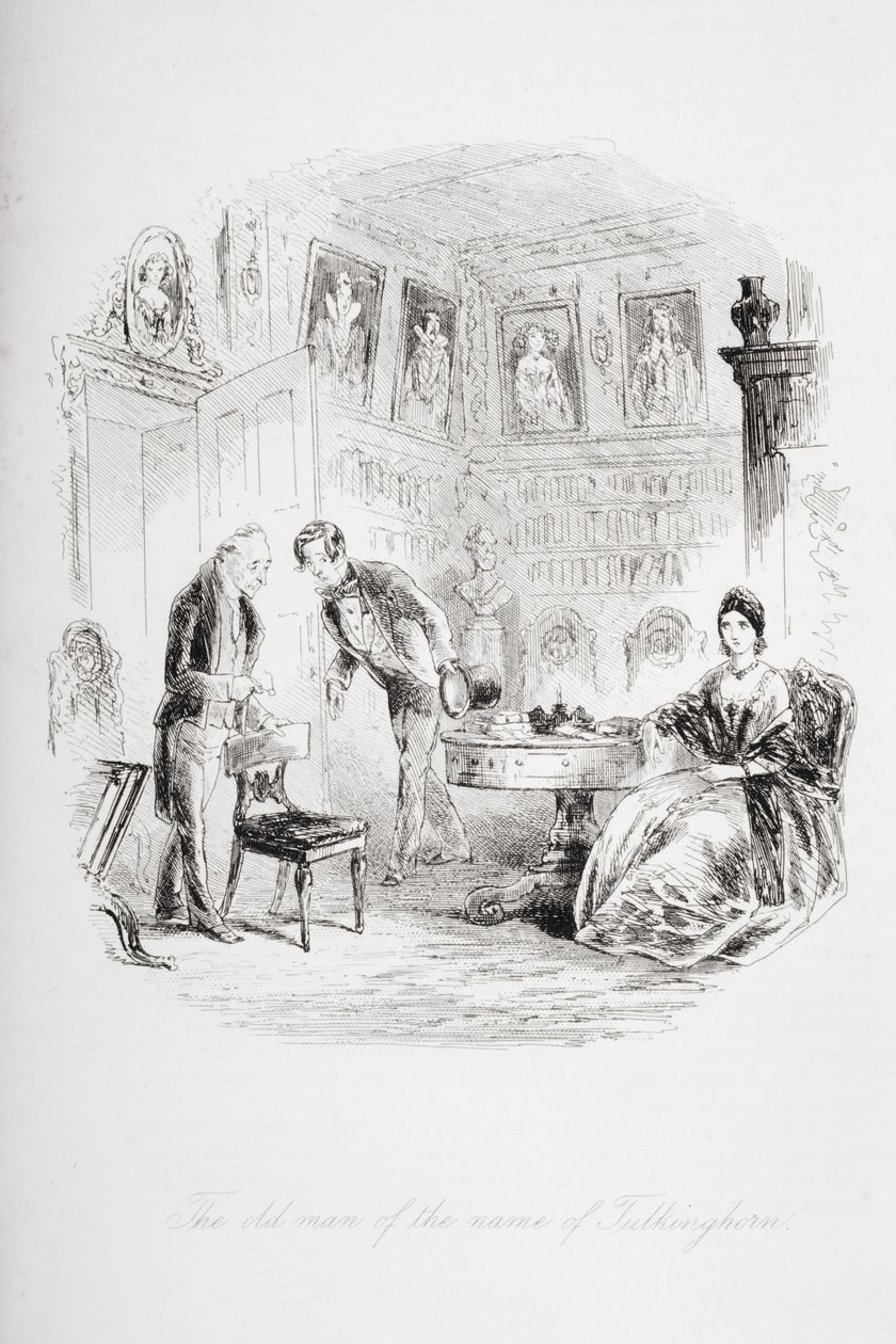 A Tulkinghorn nevű öregember, Charles Dickens (1812-70) „Bleak House” című illusztrációja, 1853-ban megjelent alkotó: Hablot Knight Browne