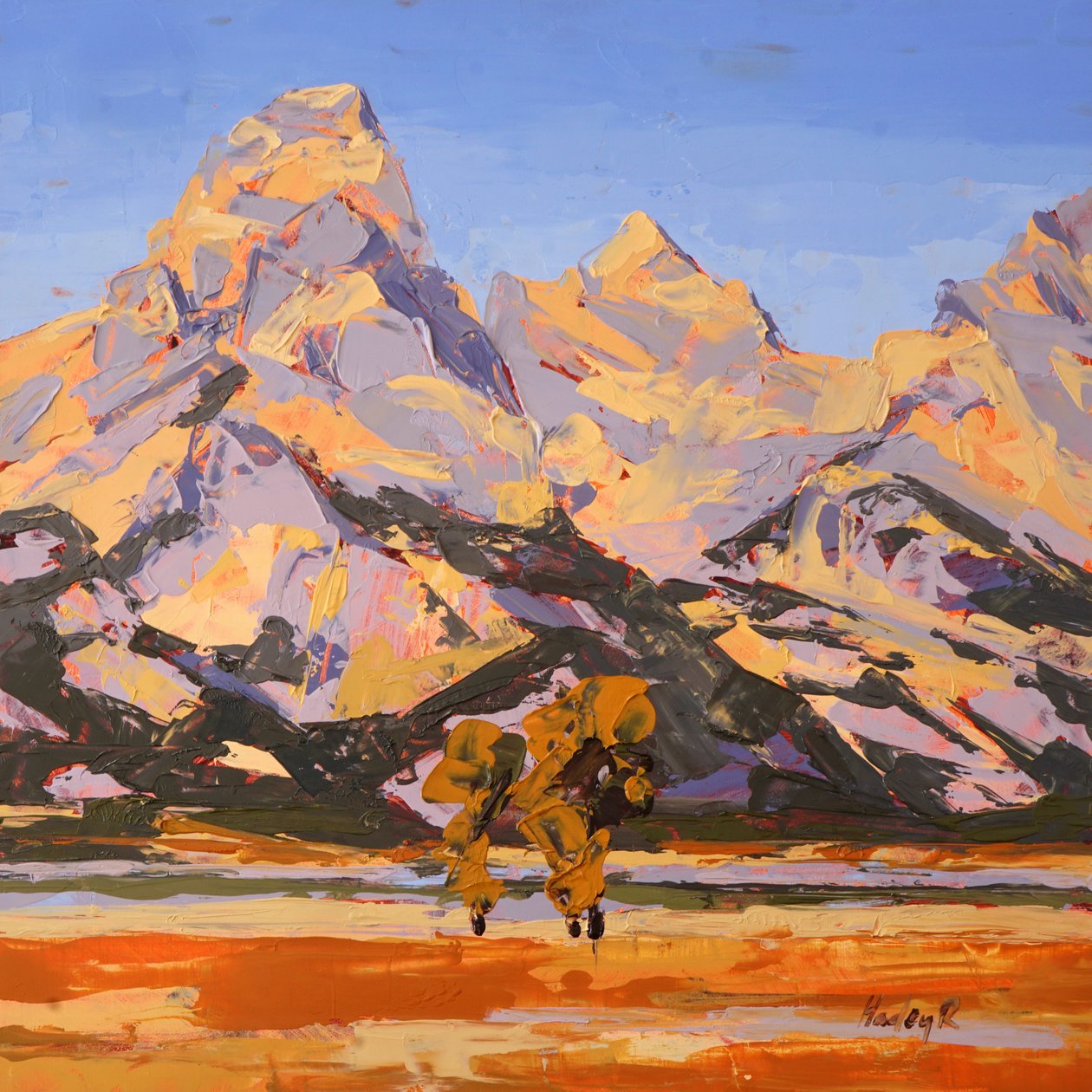 Teton Glow, 2022 körül (olaj, tábla) alkotó: Hadley Rampton
