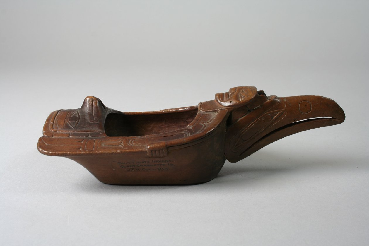 Raven Bowl, 1870 körül (fa és festék) alkotó: Haida