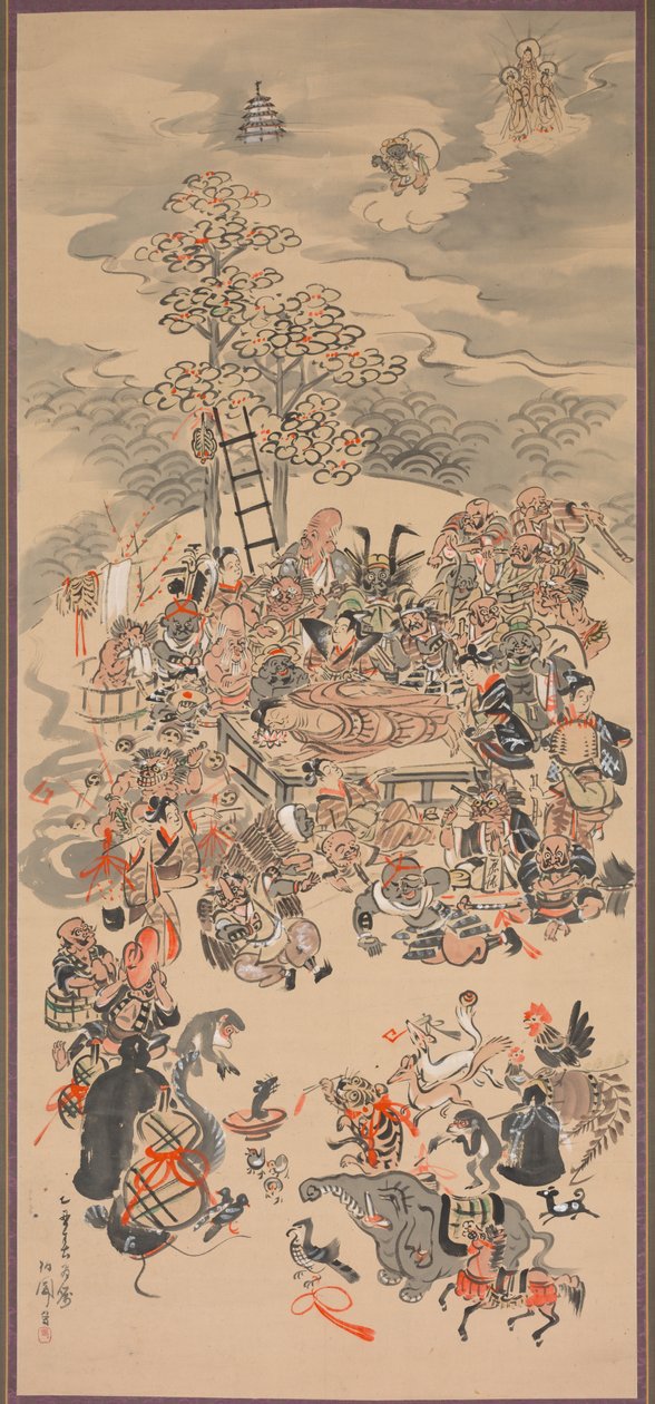 Ōtsu-e Buddha nirvánája alkotó: Hakuen