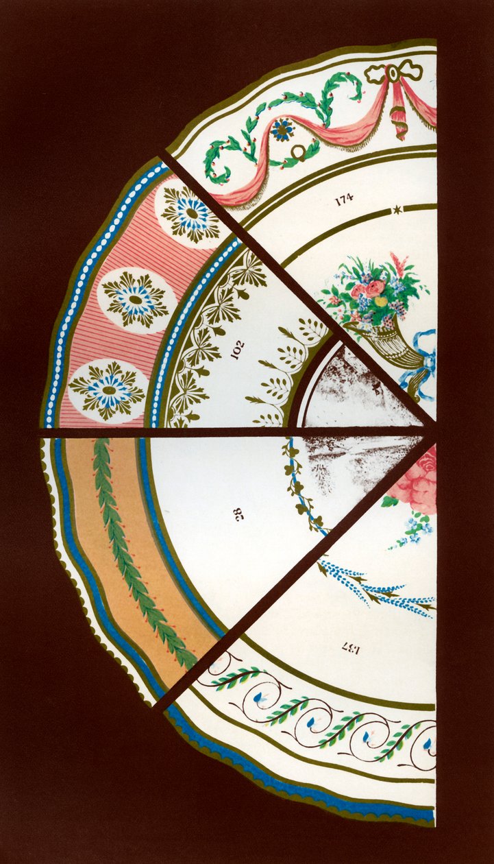 A vacsora és desszert-szolgáltatások derby mintái, 1876. alkotó: Hall and England