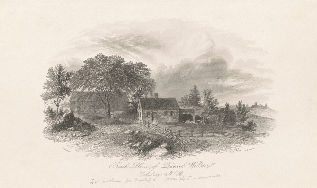 Daniel Webster születési helye, Salisbury, New Hampshire alkotó: Hammat Billings