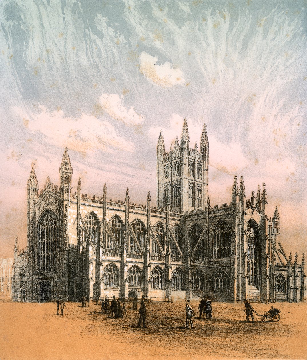 Bath Abbey, Somerset, 1870 alkotó: Hanhart