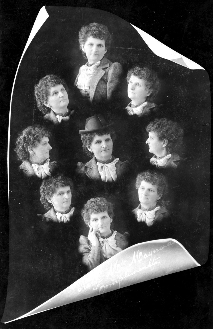 Többszörös expozíciós önarcképek, 1895 körül (bw fotó) alkotó: Hannah Maynard