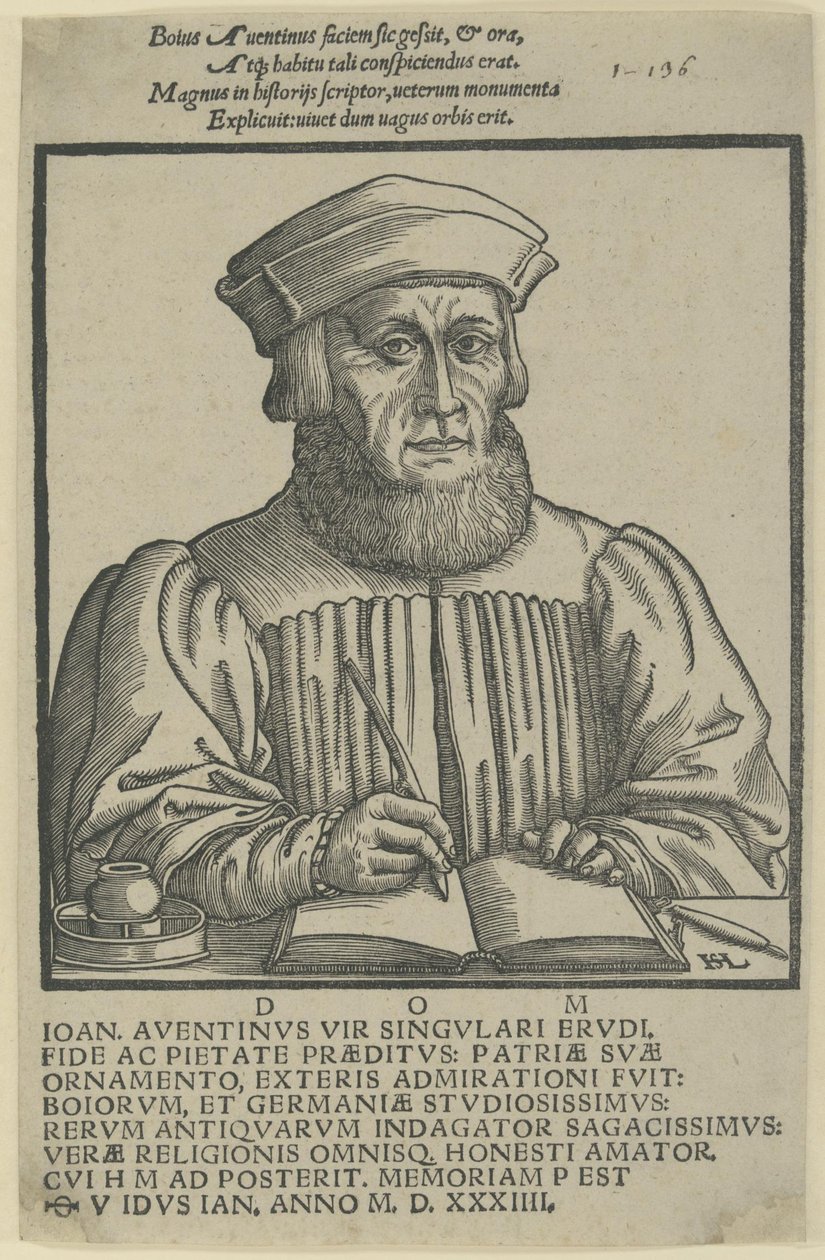 Ioannes Aventinus - dedicatio Annalium Boiorum alkotó: Hanns Lautensack