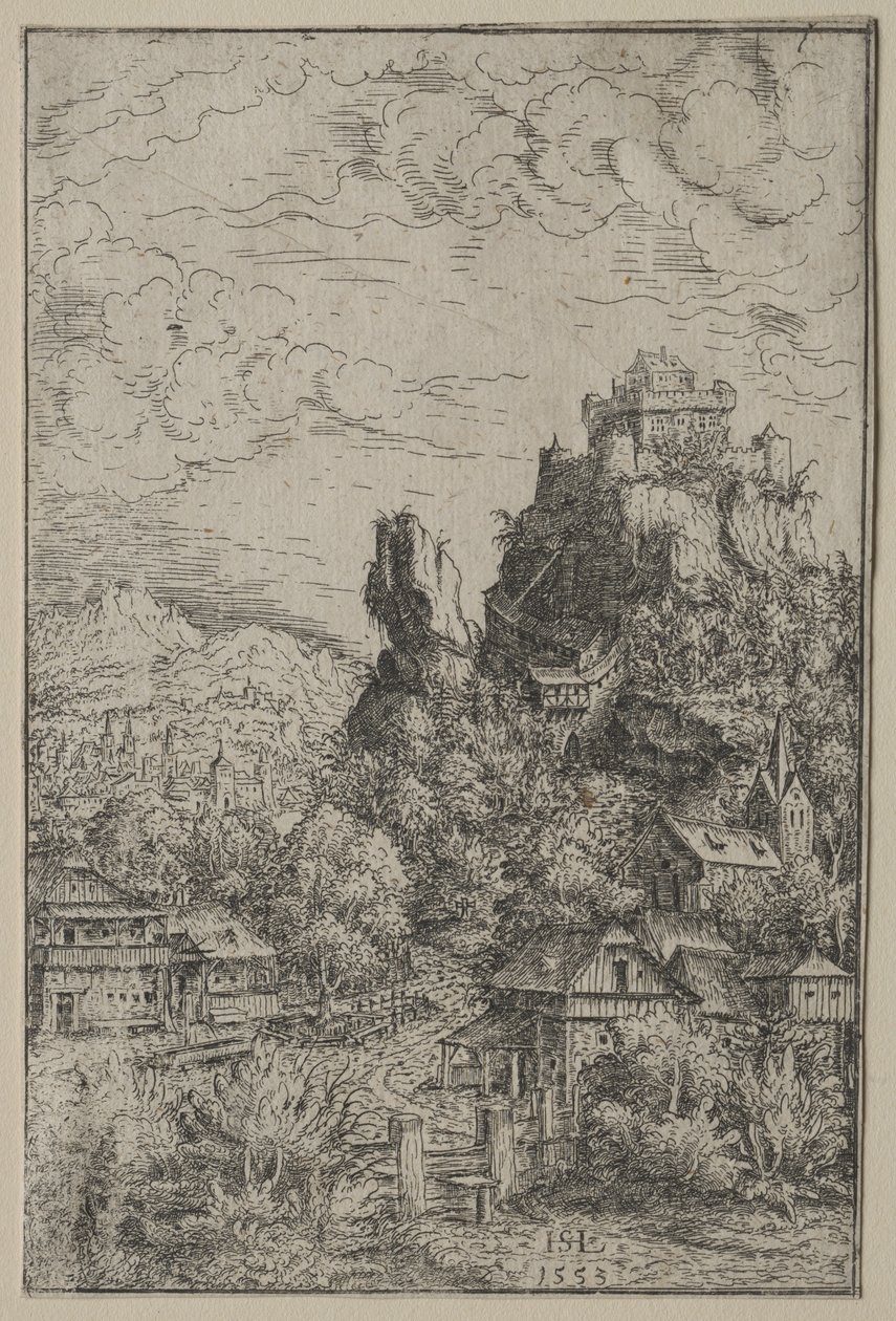 Táj kastélyral, 1553. alkotó: Hanns Sebald Lautensack