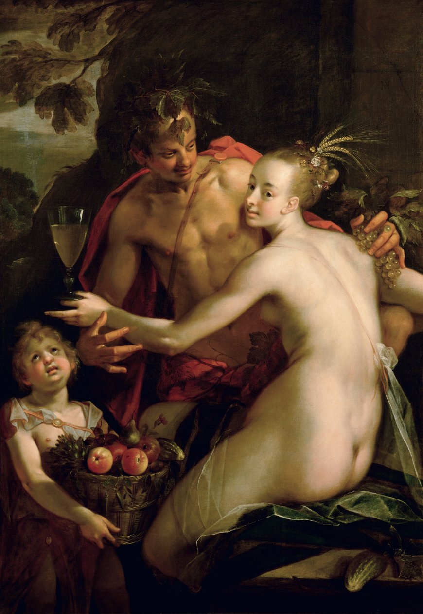 Bacchus, Ceres és Amor alkotó: Hans von Aachen