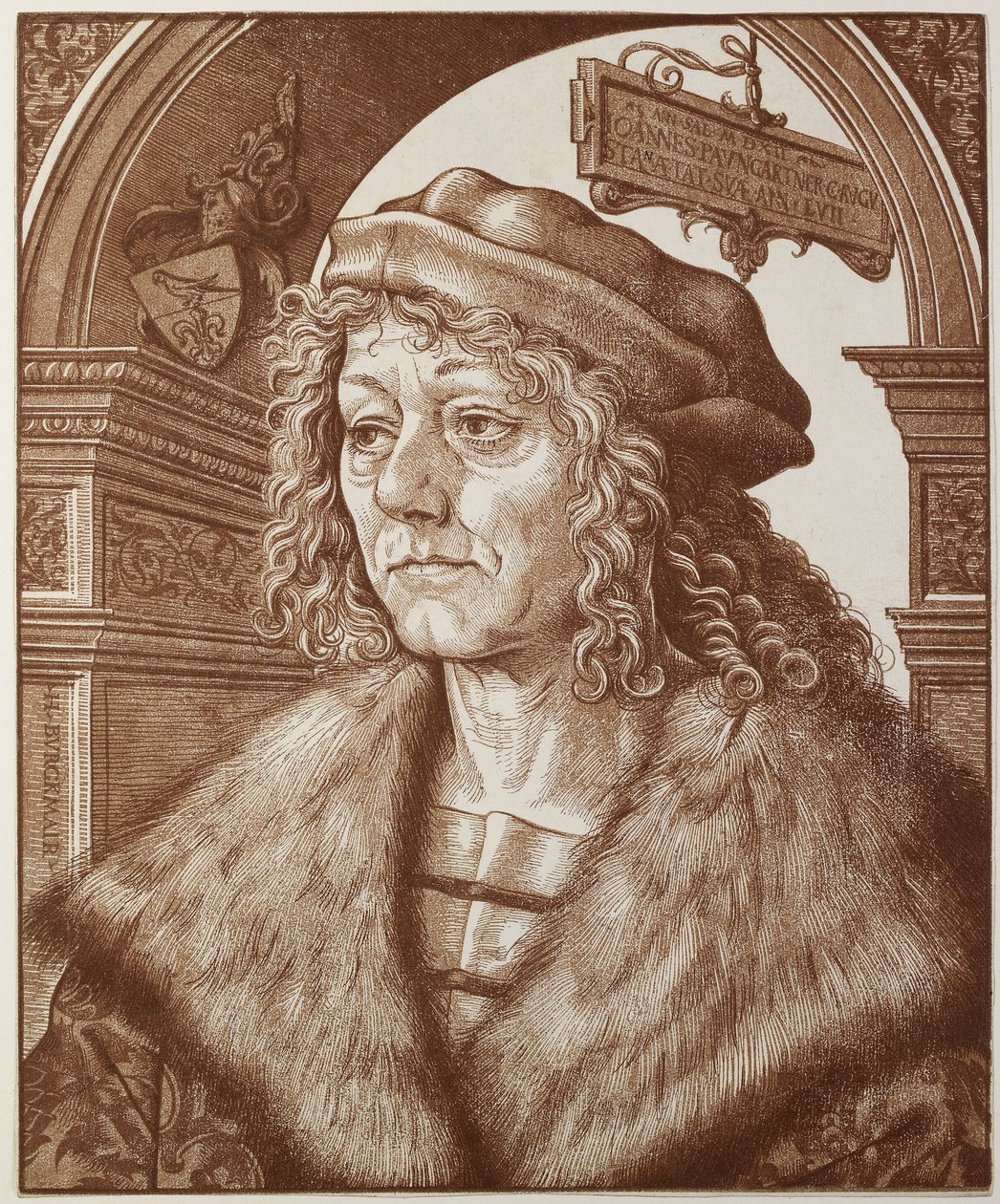 Johannes Paumgartner portréja, 1512 (chiaroscuro fametszet) alkotó: Hans Burgkmair