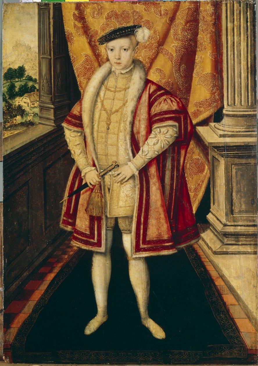 VI. Edward király portréja, 1547 körül alkotó: Hans Eworth or Ewoutsz