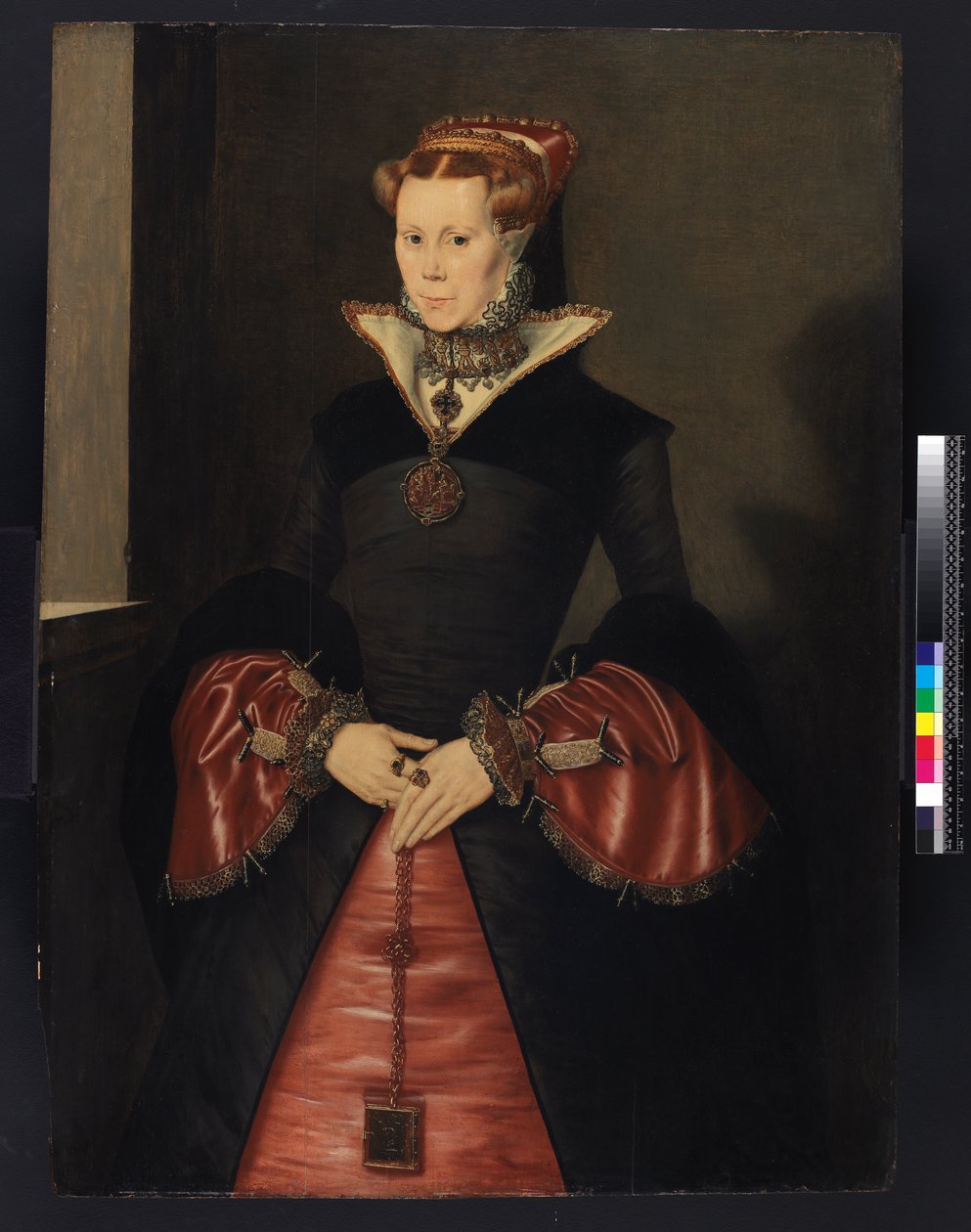 Ismeretlen hölgy VI. Edward király udvarából (valószínűleg Lady Jane Grey) 1550-55 körül alkotó: Hans Eworth