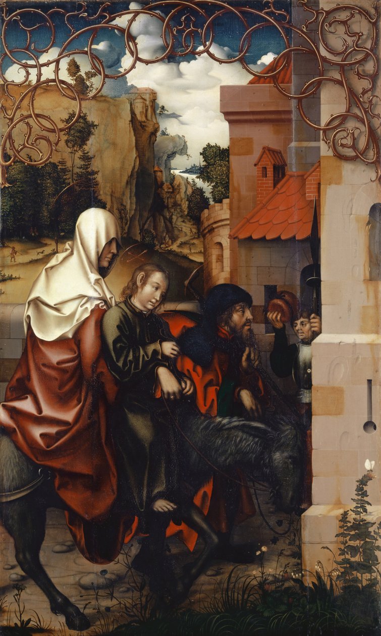 Visszatérés Egyiptomból, 1512 (tempera fára fektetett vászonra) alkotó: Hans Fries