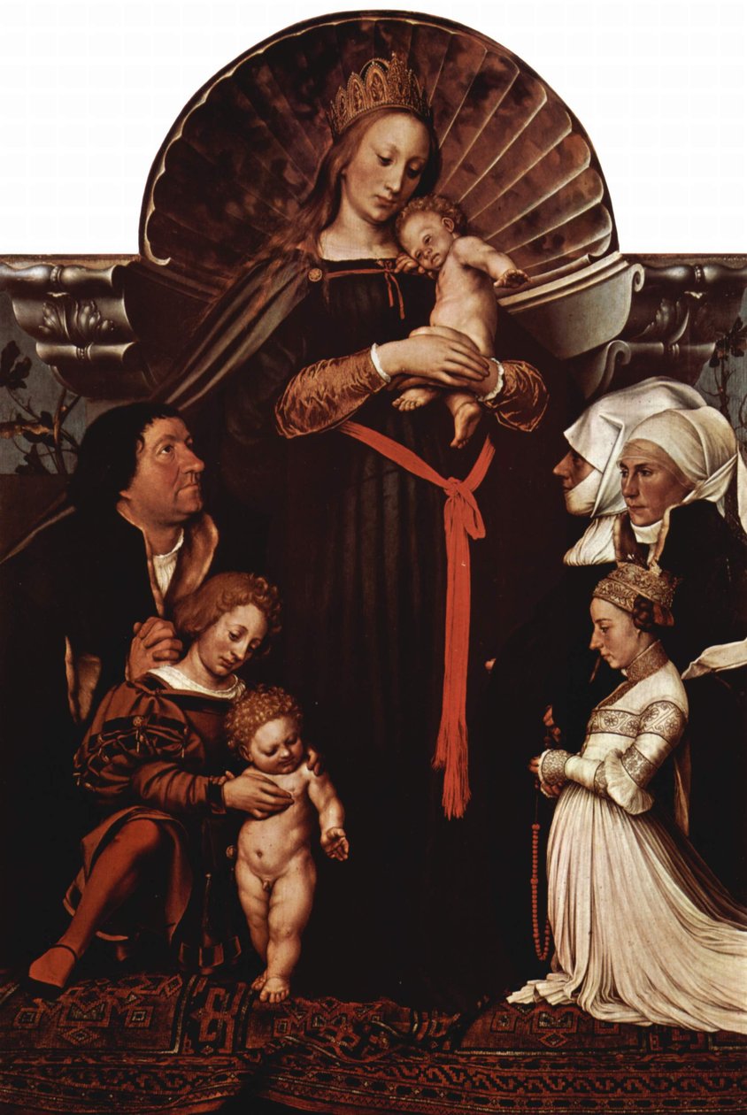 Jakob Meyer bázeli polgármester Madonnája (Darmstadt Madonna), az adományozók portréival alkotó: Hans Holbein
