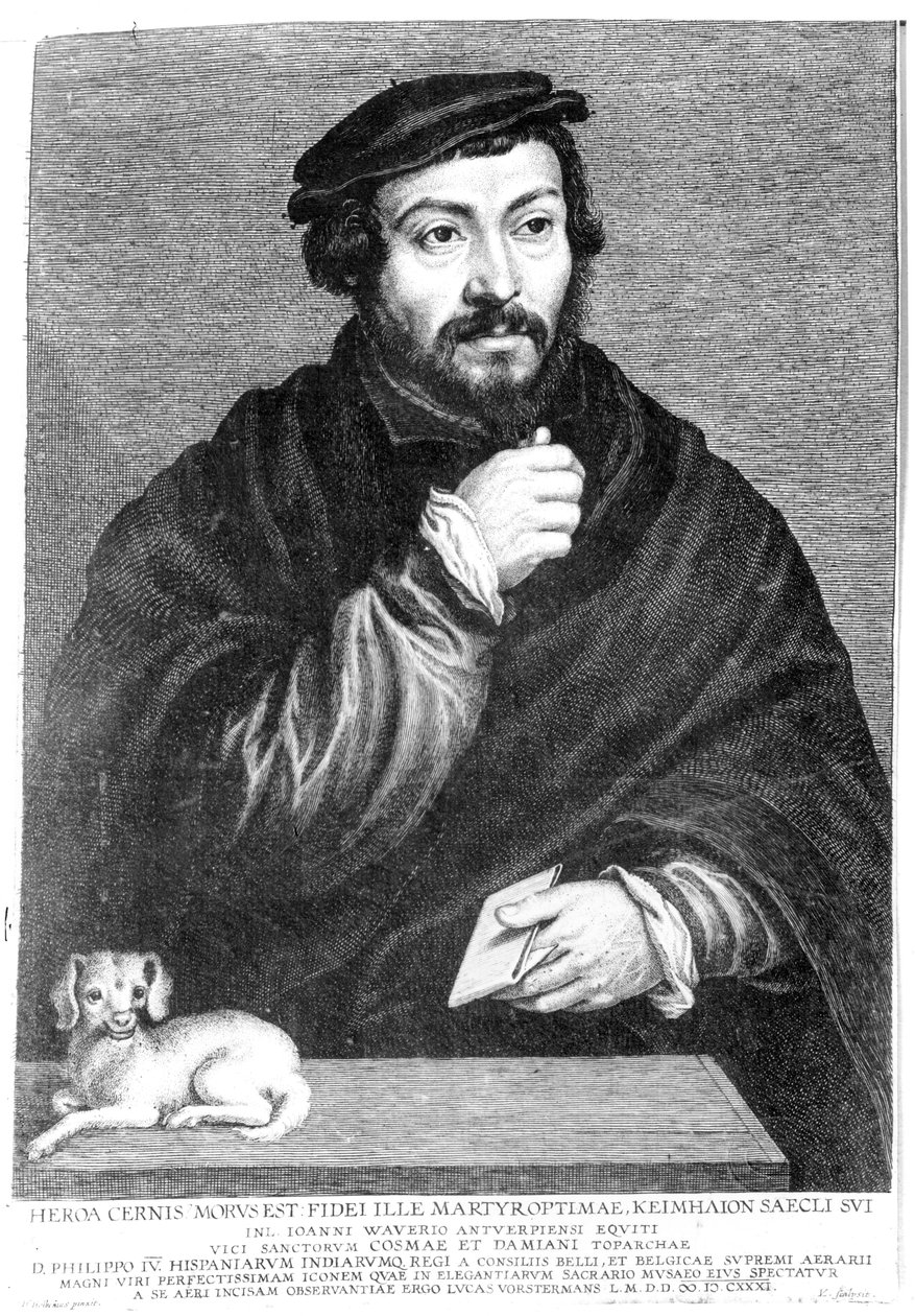 Sir Thomas More (1478-1535) portréja, Lucas Vorstermans metszete, 1631 alkotó: Hans Holbein der Jüngere