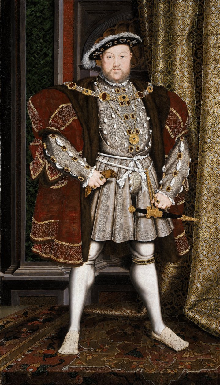 Henrik VIII. Portréja (Walker Art Gallery, Liverpool, 1537-47. Olaj, vászon, 239 x 134,5 cm) .jpg alkotó: Hans Holbein der Jüngere
