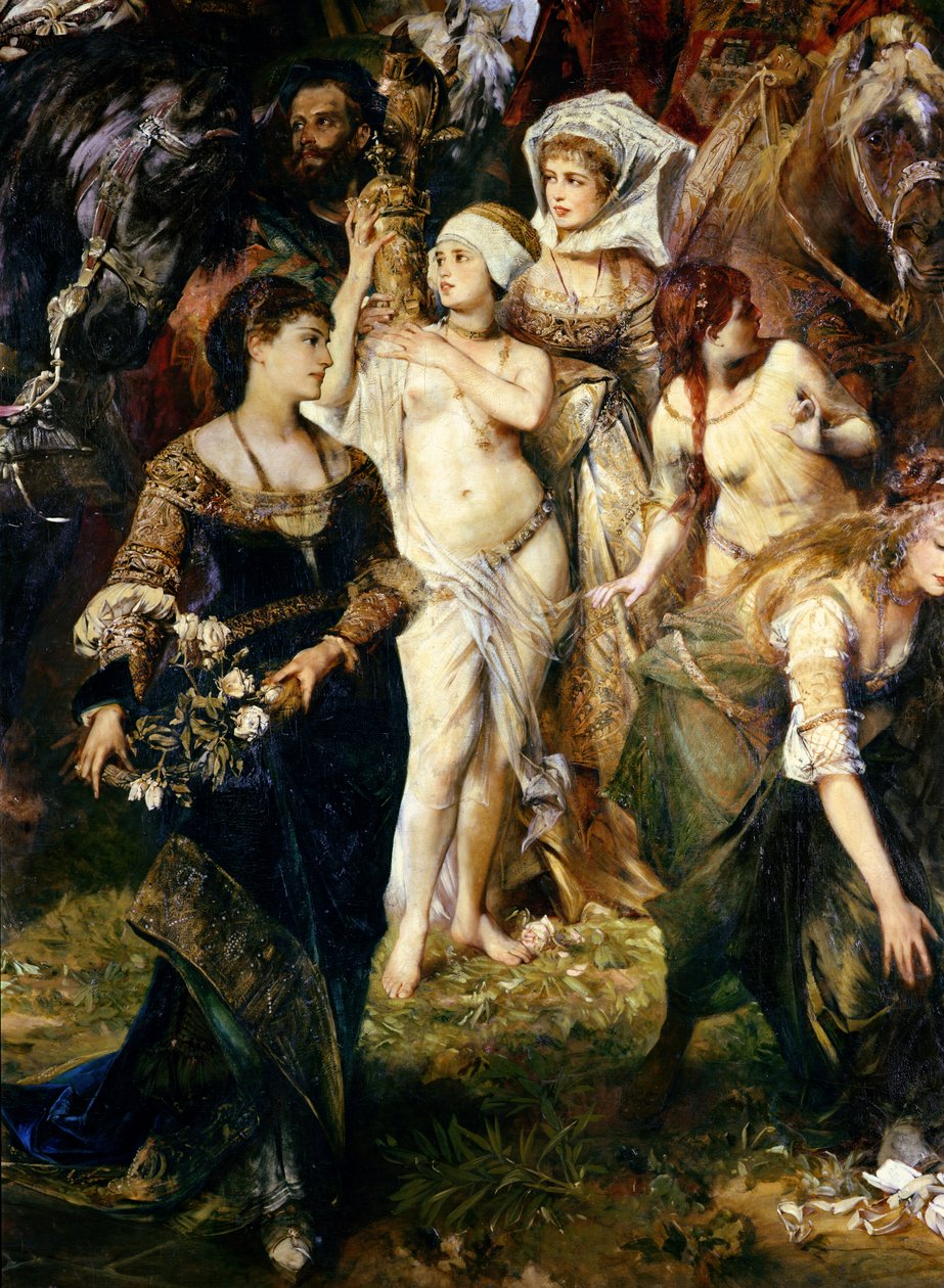 V. Károly császár (1500-58) 1520-as antwerpeni bevonulásának részlete, 1878 (lásd még 141421, 141423 és 141424) alkotó: Hans Makart