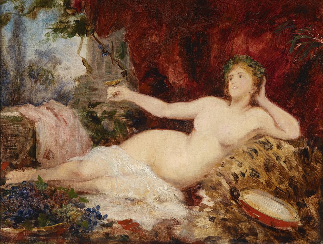 Pihenő bacchante alkotó: Hans Makart