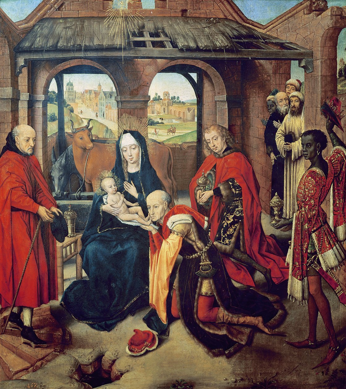 A mágusok imádása (tempera a panelen) alkotó: Hans Memling