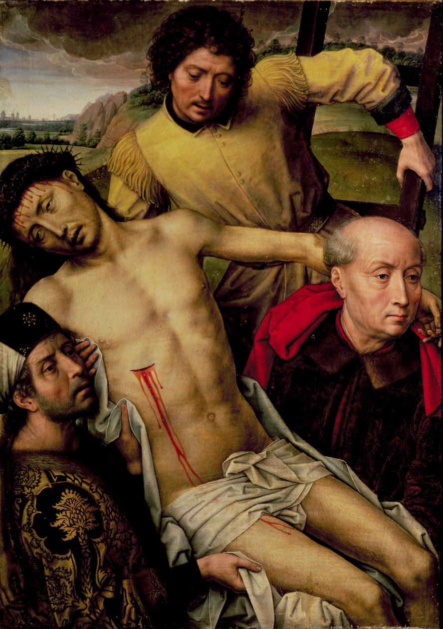 Leereszkedés a keresztről, bal oldali panel a Depozíciós Diptichonról, 1492-94 körül alkotó: Hans Memling
