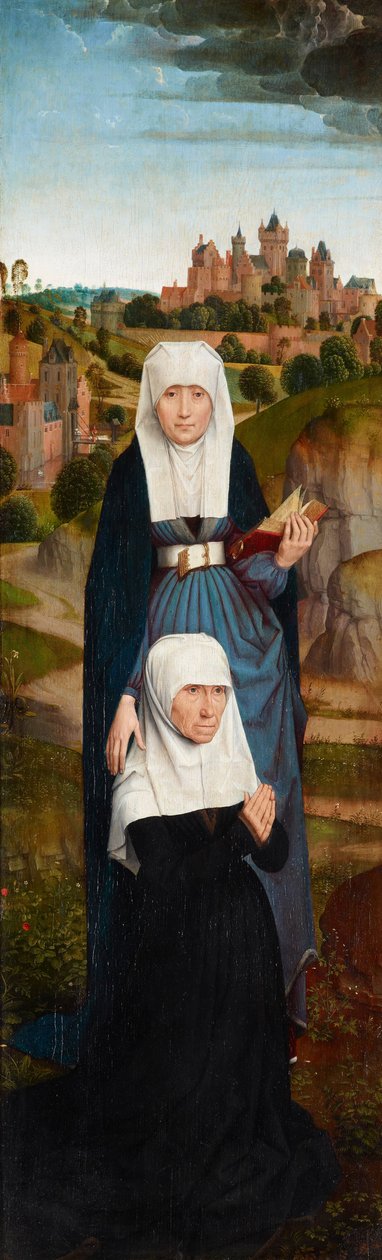 Öregasszony az imában Szent Annával alkotó: Hans Memling