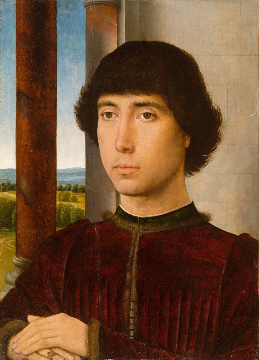 Egy fiatalember portréja, 1470-75 körül alkotó: Hans Memling