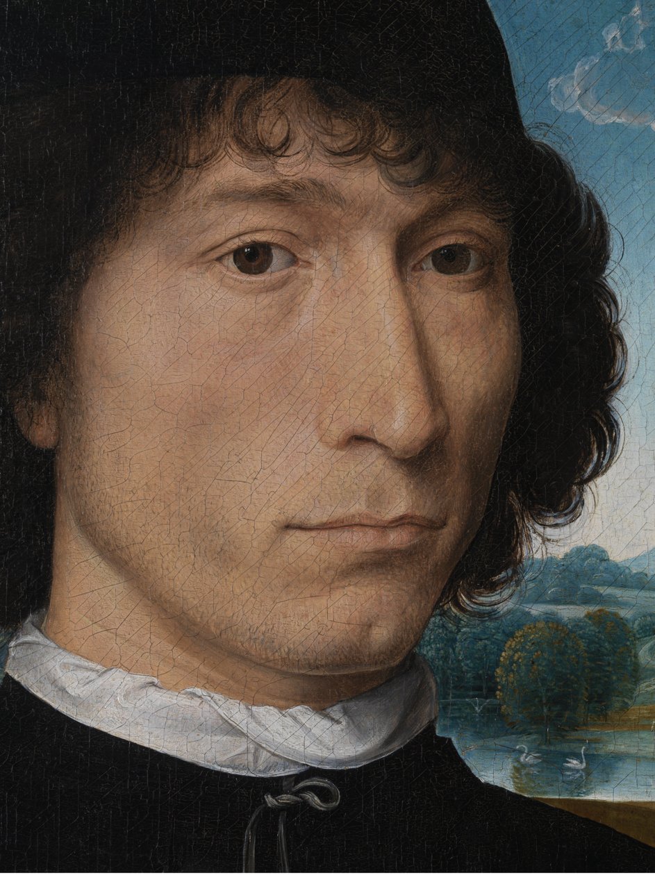 Egy férfi portréja egy ősi érmével alkotó: Hans Memling