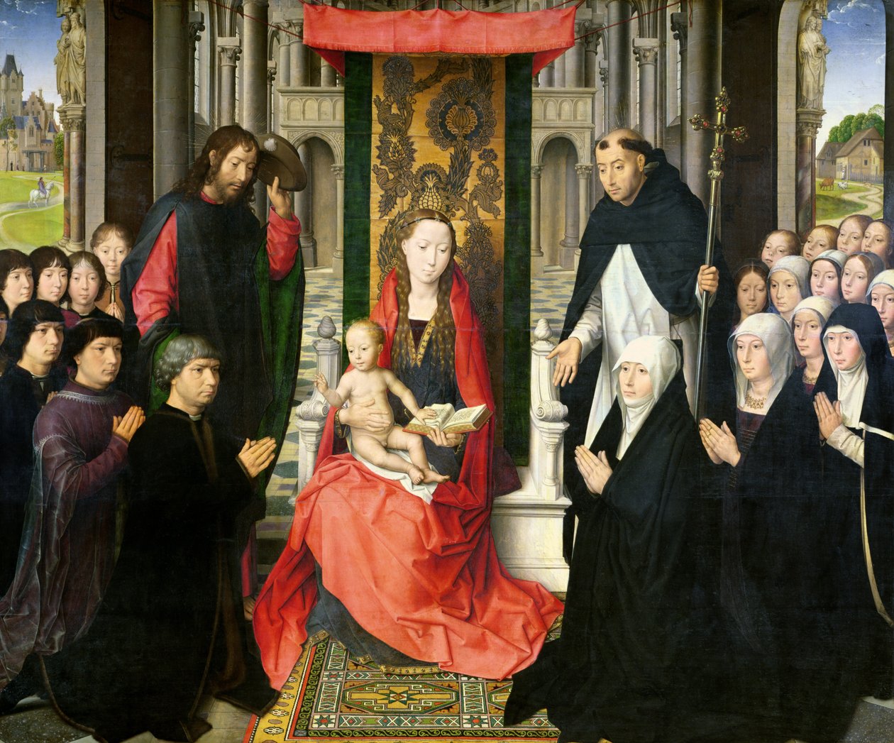 A Szűz és a Gyermek Szent Jakabbal és Szent Domonkossal bemutatja az adományozókat és családjukat, Jacques Floreins szűzeként ismert, 1490 körül alkotó: Hans Memling