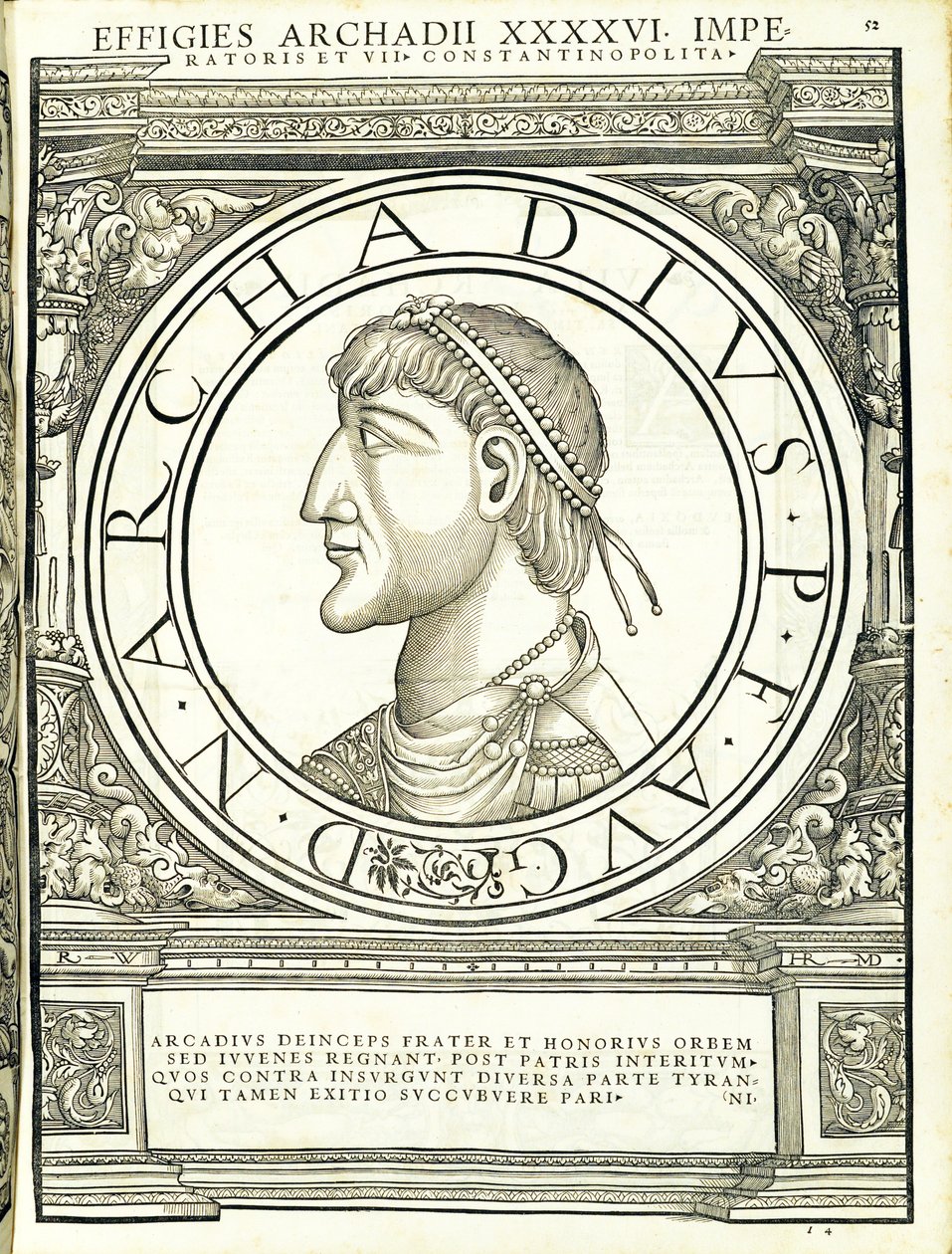 Arcadius, illusztráció: „A teljes kelet és nyugat római császárai” alkotó: Hans Rudolf Manuel Deutsch