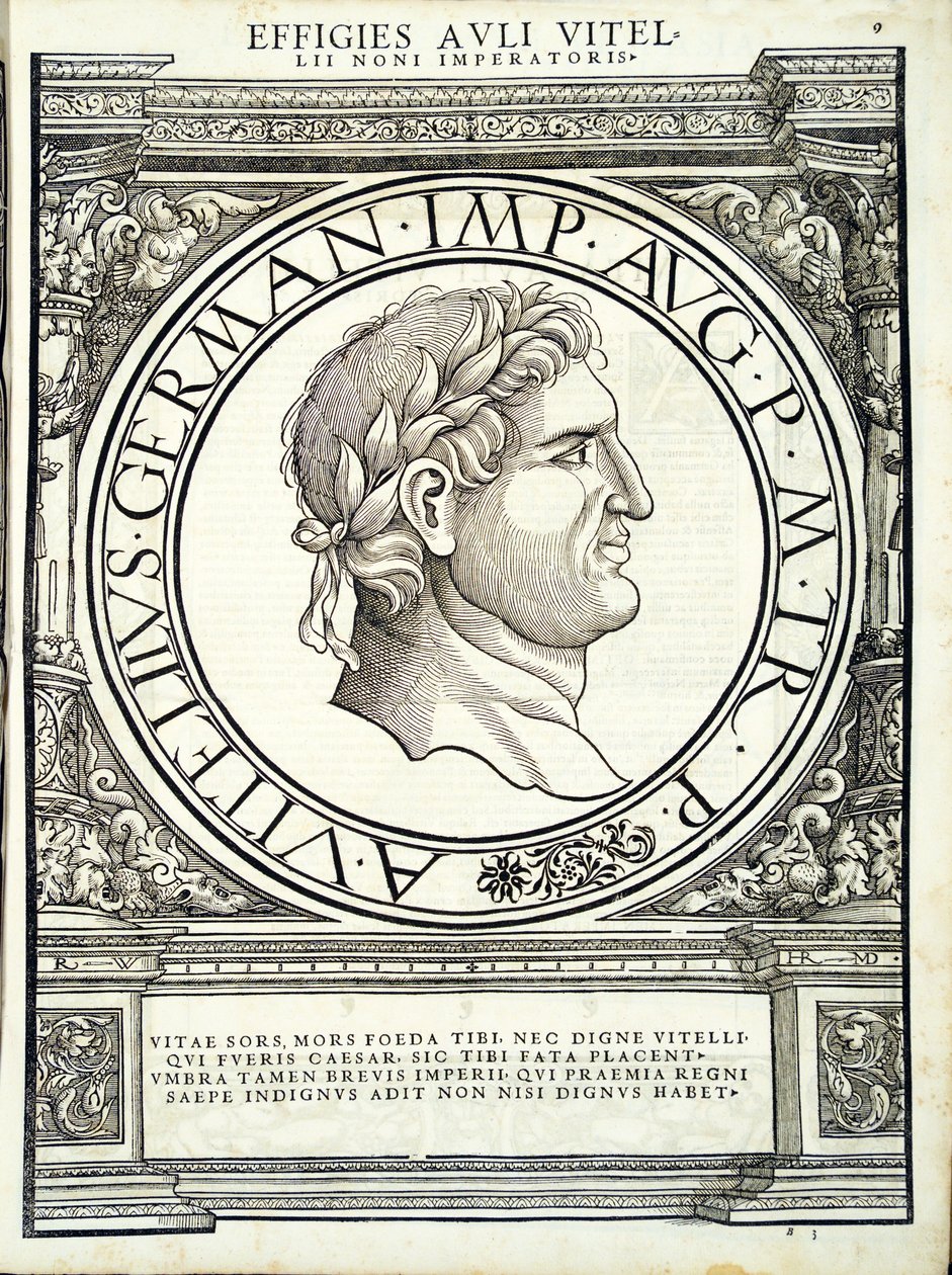 Aulus Vitellius, illusztráció: „A teljes kelet és nyugat római császárai” alkotó: Hans Rudolf Manuel Deutsch