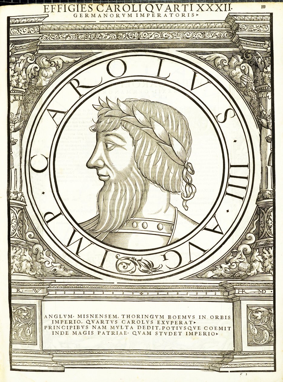 III. Károly, illusztráció a nyugat-indiai ókori római császárok leghitelesebb képeiből, Rudolph Wyssenbach fametszete, Andreas Gesner nyomda, Zürich, alkotó: Hans Rudolf Manuel Deutsch