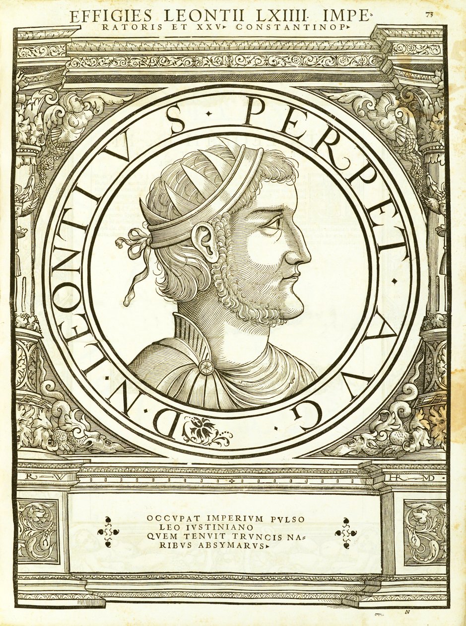Leonitus, illusztráció a „Minden Kelet és Nyugat római császárai” című könyvből alkotó: Hans Rudolf Manuel Deutsch