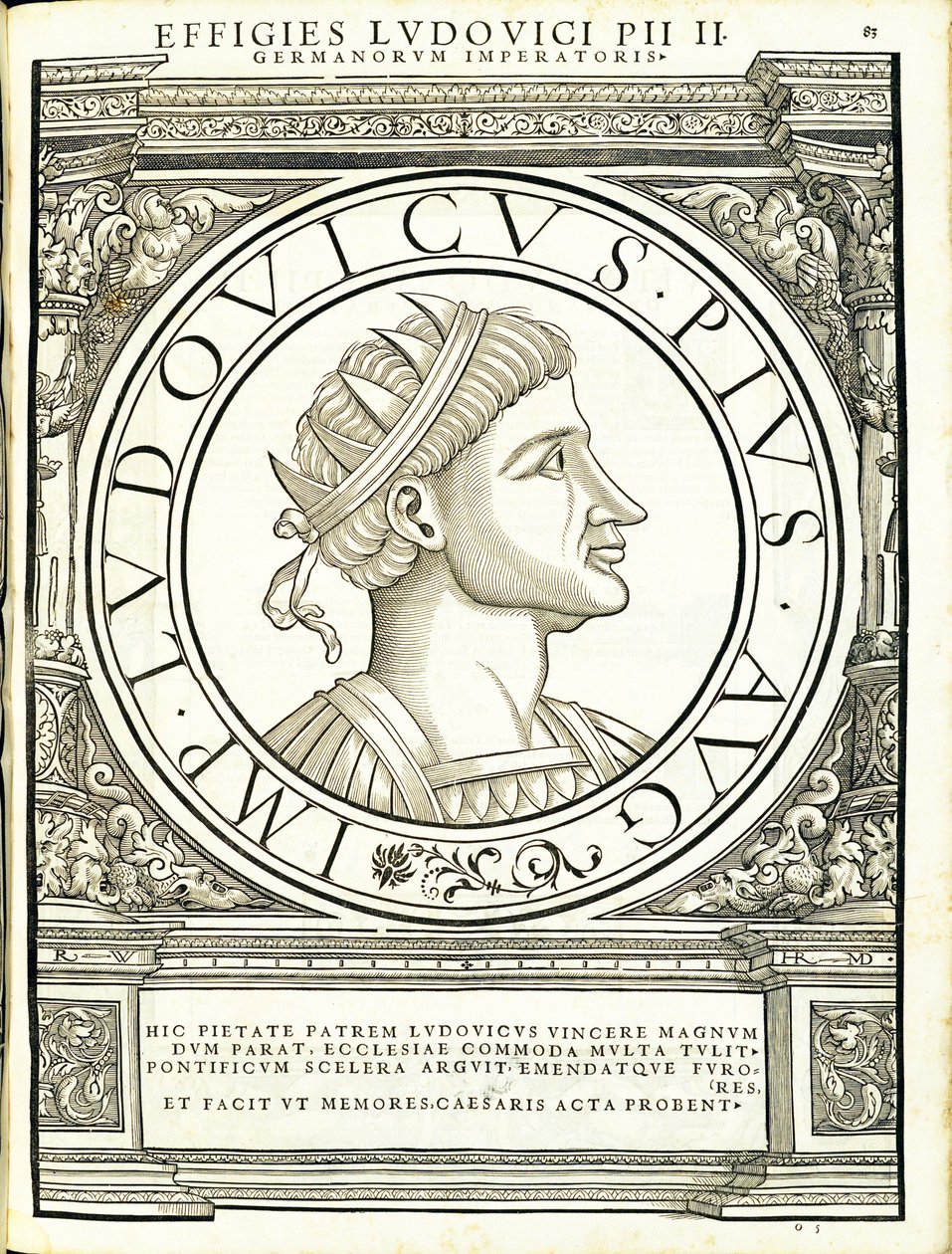 Luis Pius, illusztráció az egész kelet és nyugat római császáraitól alkotó: Hans Rudolf Manuel Deutsch