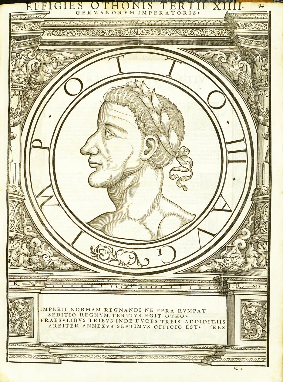 III. Otho, illusztráció a Kelet és Nyugat római császáraiból alkotó: Hans Rudolf Manuel Deutsch