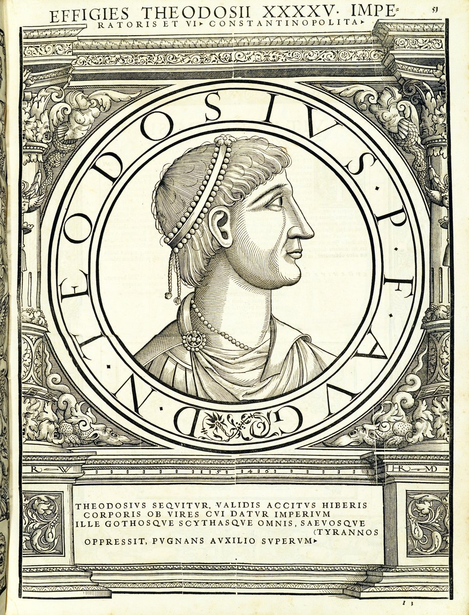 I. Theodosius, illusztráció a „Minden Kelet és Nyugat római császárai” c. alkotó: Hans Rudolf Manuel Deutsch