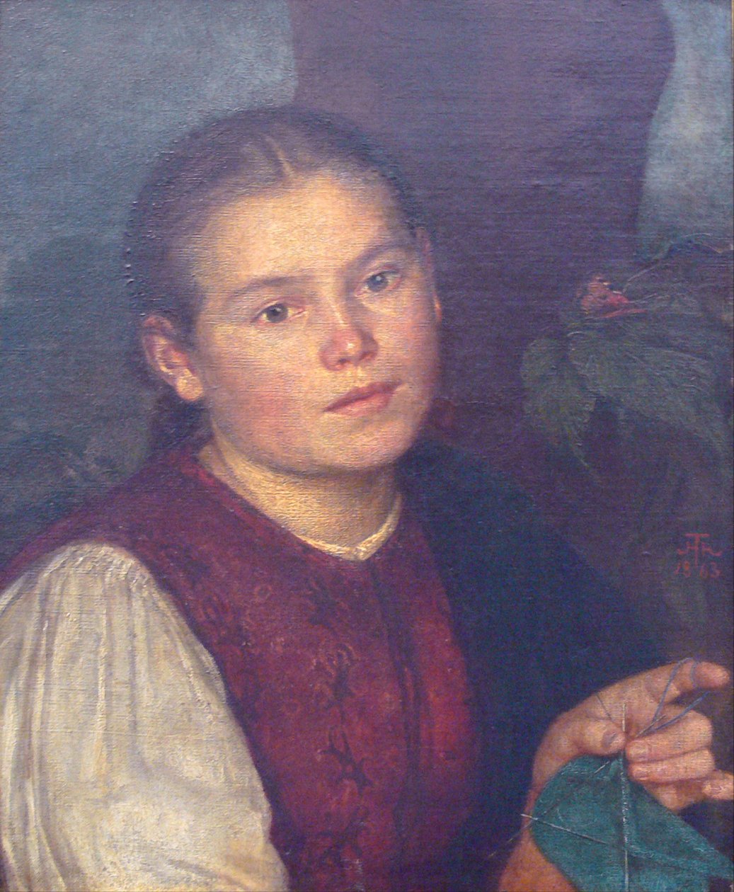 Agathen nővér portréja alkotó: Hans Thoma