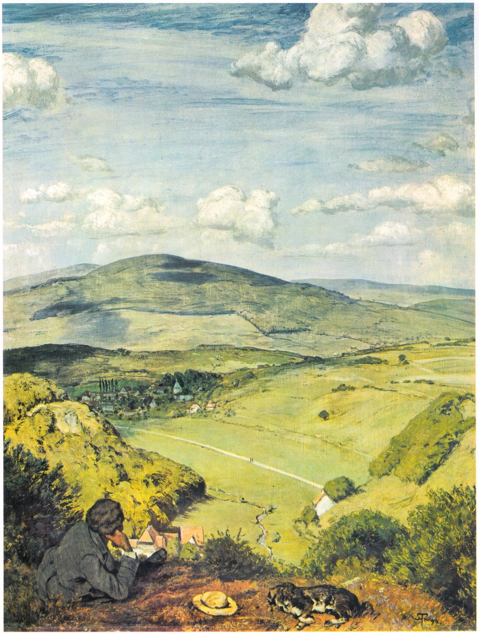 Kilátás a Taunus -völgyre / Taunus tájra alkotó: Hans Thoma
