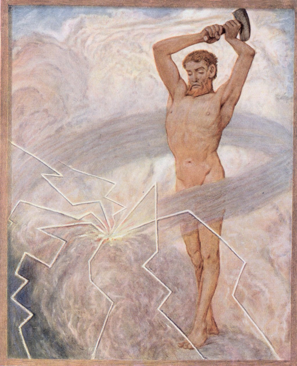 Július, 1910 körül Lipcsében megjelent „Festkalender” illusztráció alkotó: Hans Thoma