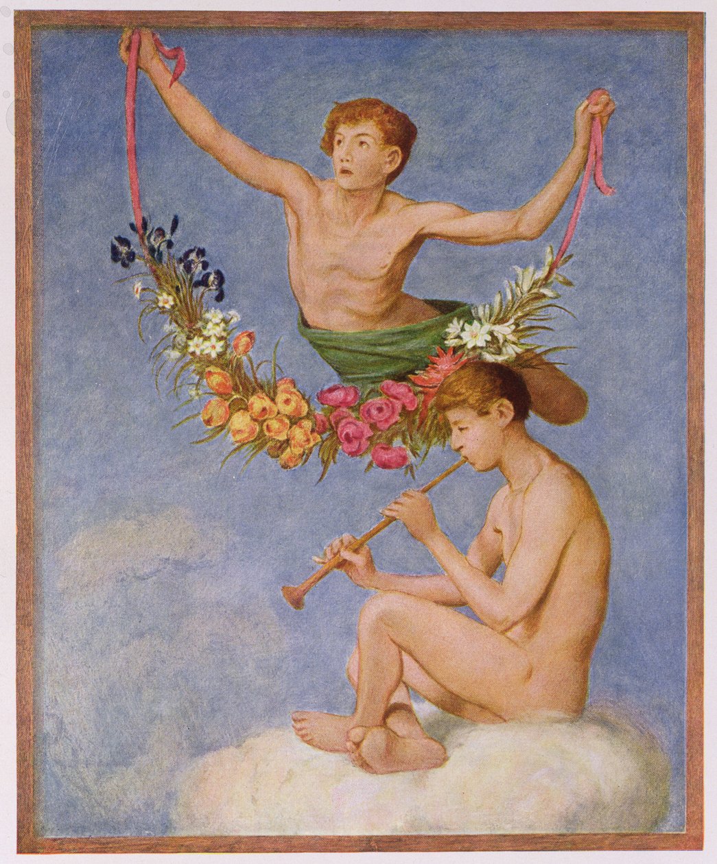 Május, illusztráció a Lipcsében 1910 körül kiadott "Festkalender"-ből. alkotó: Hans Thoma