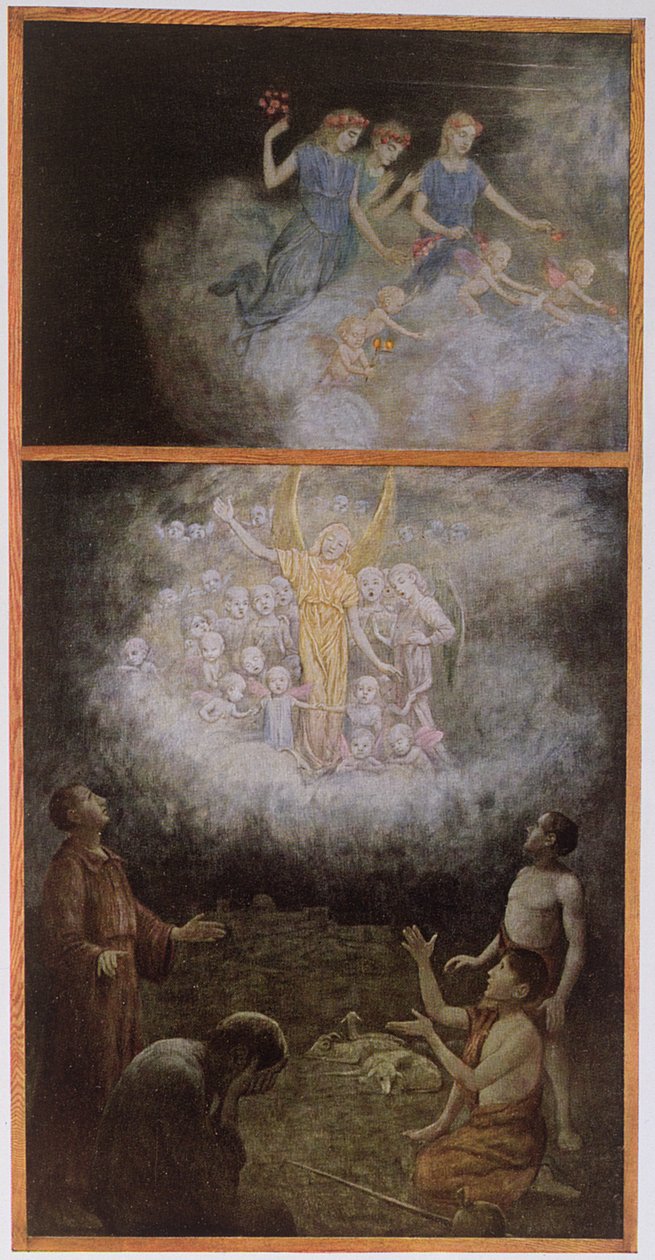 A pásztoroknak szóló örömhír, 1910 körül alkotó: Hans Thoma
