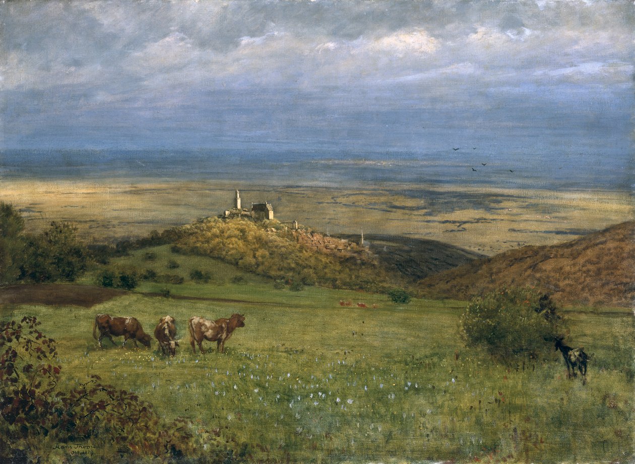 Kronberg látképe Taunusban, Németországban, 1879 alkotó: Hans Thoma