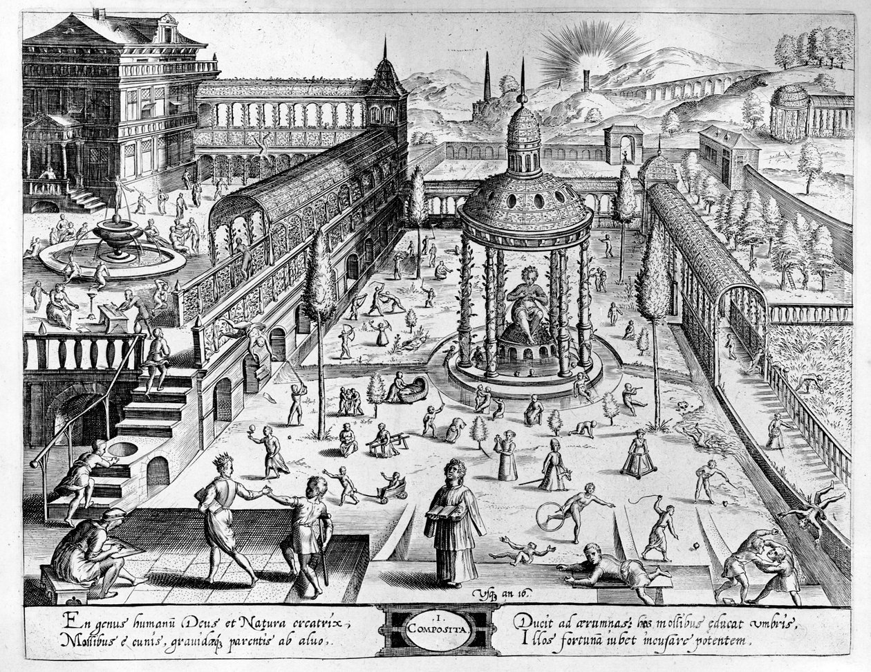 Composita, metszett Johannes Wierix (1549-1618 körül) újranyomva 1638 alkotó: Hans or Jan Vredeman de Vries