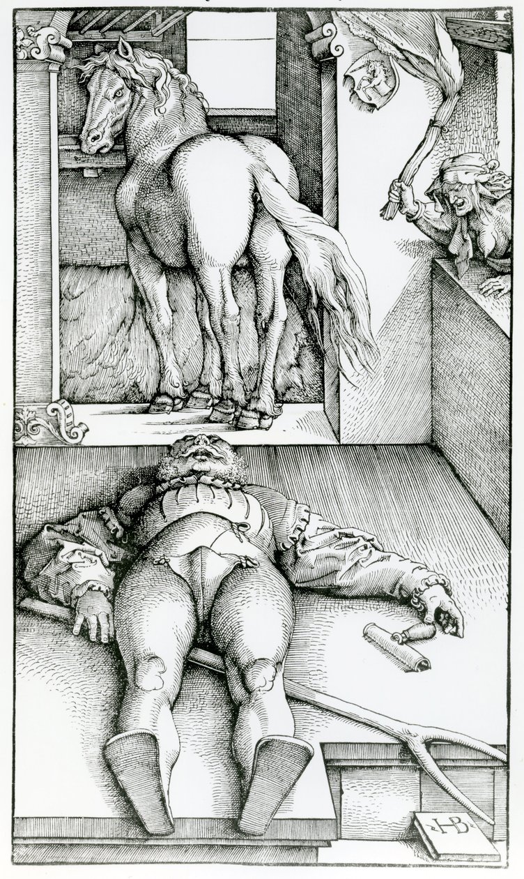Alvó vőlegény és varázslónő alkotó: Hans (after) Baldung Grien