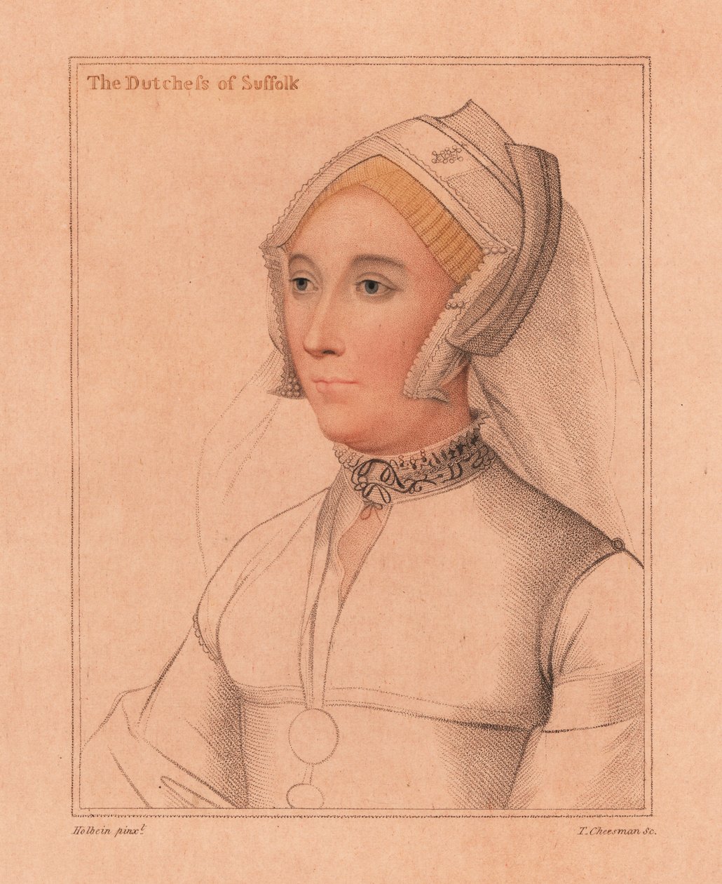 Catherine Brandon, Suffolk hercegnője, 1812 (metszet) alkotó: Hans (after) Holbein the Younger