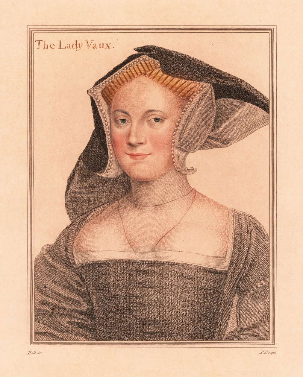 Elizabeth Cheney, Lady Vaux., 1812 (metszet) alkotó: Hans (after) Holbein the Younger